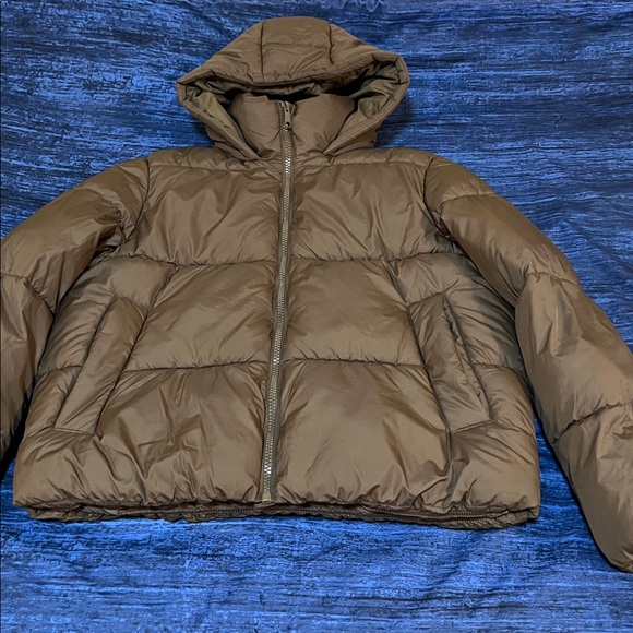 H&M Taupe Brown Quilted Jacket with Hood - Picture 4 of 8